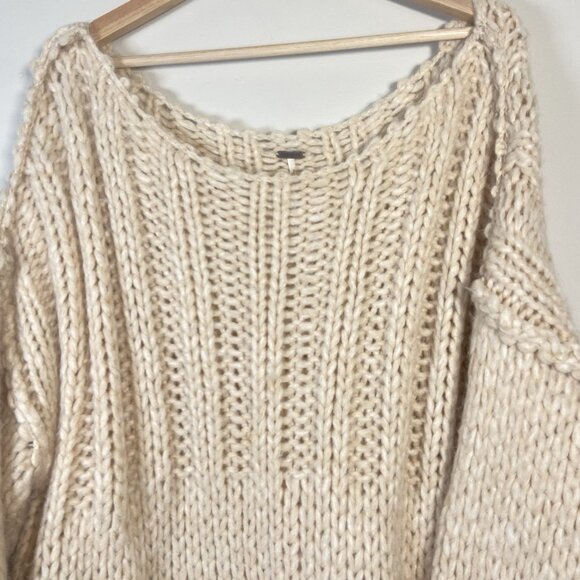 Free People Be There Knit Oversized Comfy Sweater Size Small Cozy Indie sleeze - Picture 4 of 12